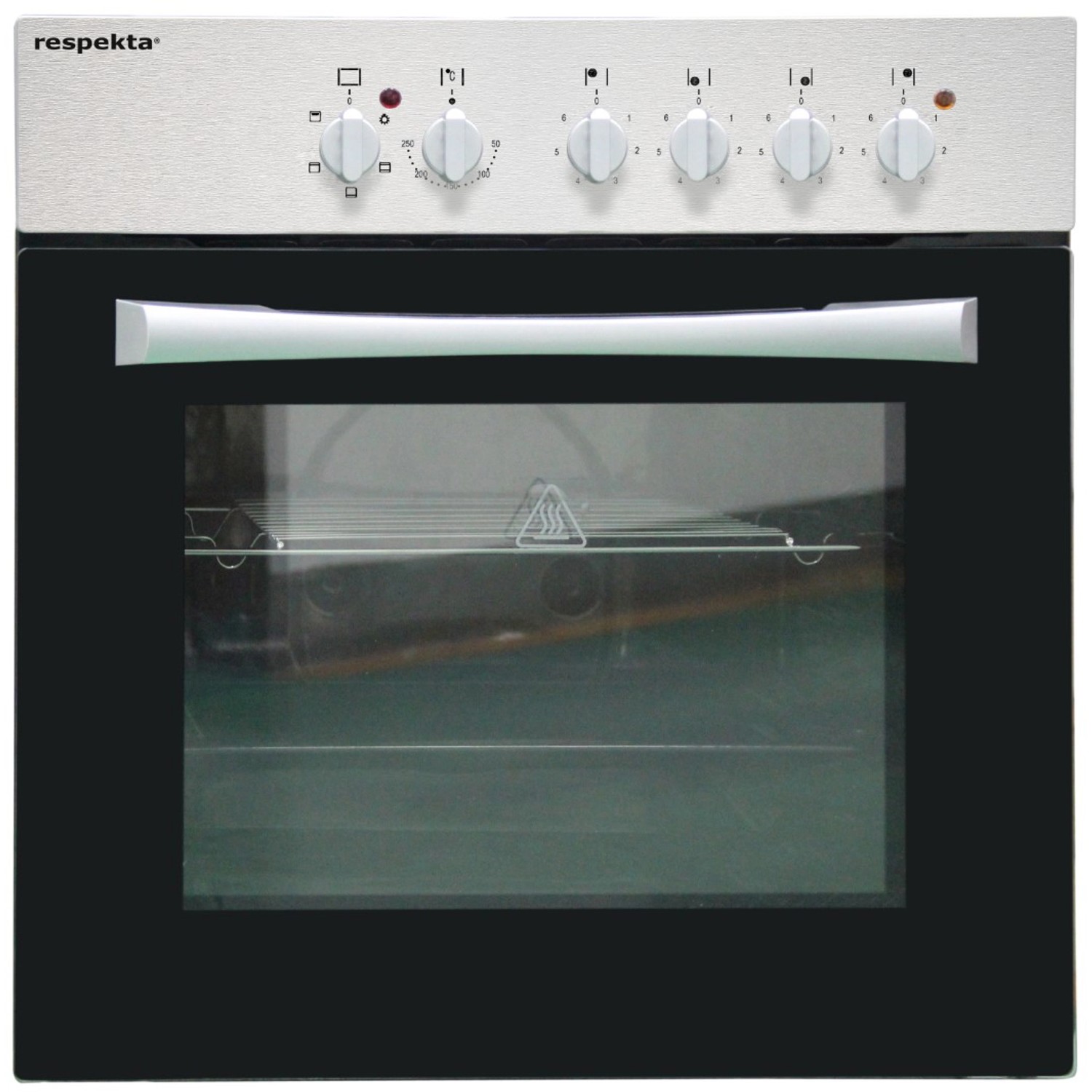 Respekta Einbauherd-Set im Edelstahl-Look mit Glaskeramikkochfeld für die Economy Küchenzeile.