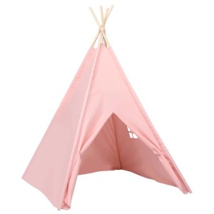 vidaXL Kinder Tipi-Zelt mit Tasche Pfirsichhaut Rosa 120x120x150 cm 80270