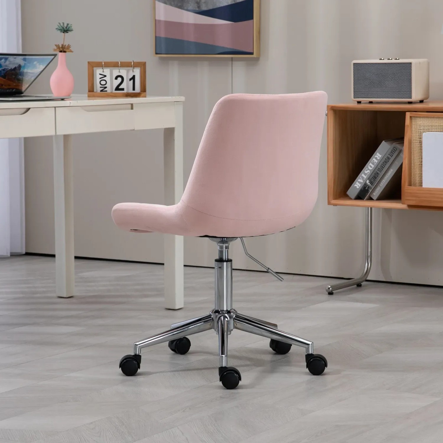 Svita Micky Kinder Bürostuhl, rosa Schreibtischstuhl mit Rollen und Höhenverstellung.