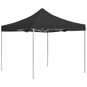 Anthrazitfarbenes, faltbares vidaXL Profi-Partyzelt 3x3 m mit Aluminiumrahmen.