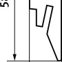 Technische Zeichnung: Egger Sockelleiste L686, Profil mit Maßen 58 x 14 mm, für Fußboden Ortega Eiche.