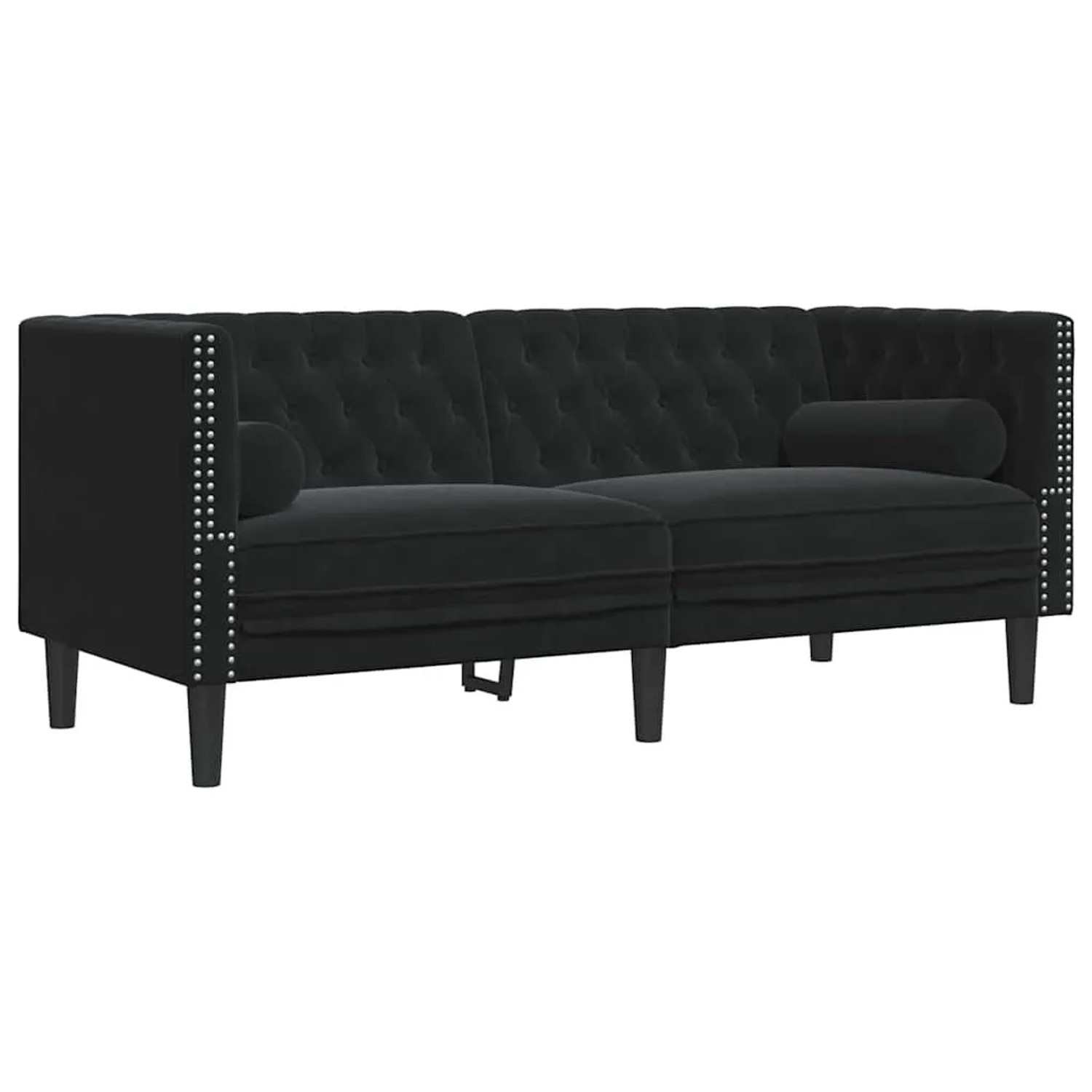 vidaXL Sofa Schwarz 174 x 74,5 x 70,5 cm Samt 42013021