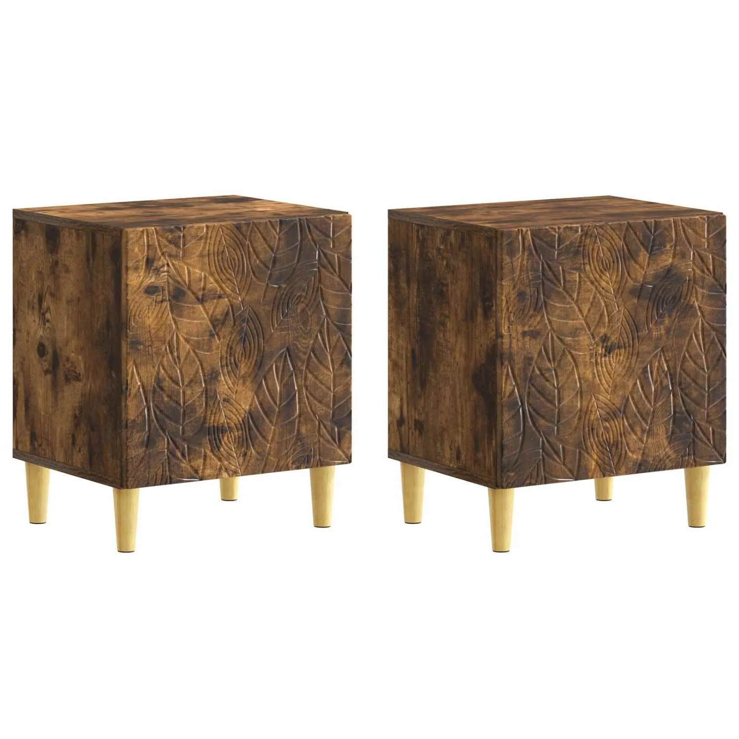 vidaXL Nachttisch 2 Stk Geräucherte Eiche 43 x 34,5 x 50 cm 895036