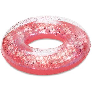 Glitzernder, rosa Schwimmring mit 79 cm Durchmesser für Badespaß im Pool oder am See.