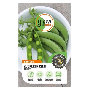 Samenpackung GROW by OBI Zuckererbse Deliket: Grüne, knackige Zuckererbsen in Schale.