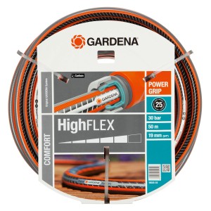 Gardena Comfort HighFlex Gartenschlauch, 19 mm, 50 m, mit PowerGrip für sichere Verbindung.