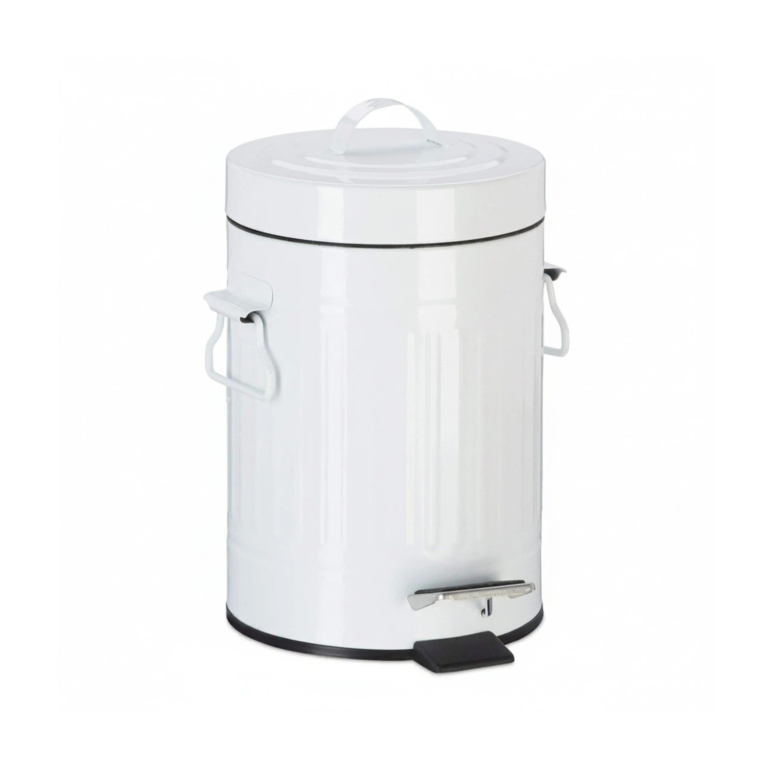 Relaxdays Treteimer Metall Weiß Rutschfest 3 Liter 29 cm x 19 cm x 24 cm 0,9 kg