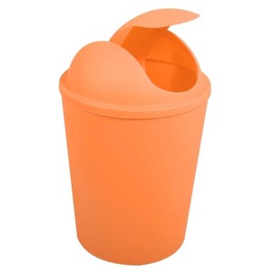 Oranger MSV Kosmetikeimer Ako mit Schwingdeckel, 5,5 Liter Fassungsvermögen.