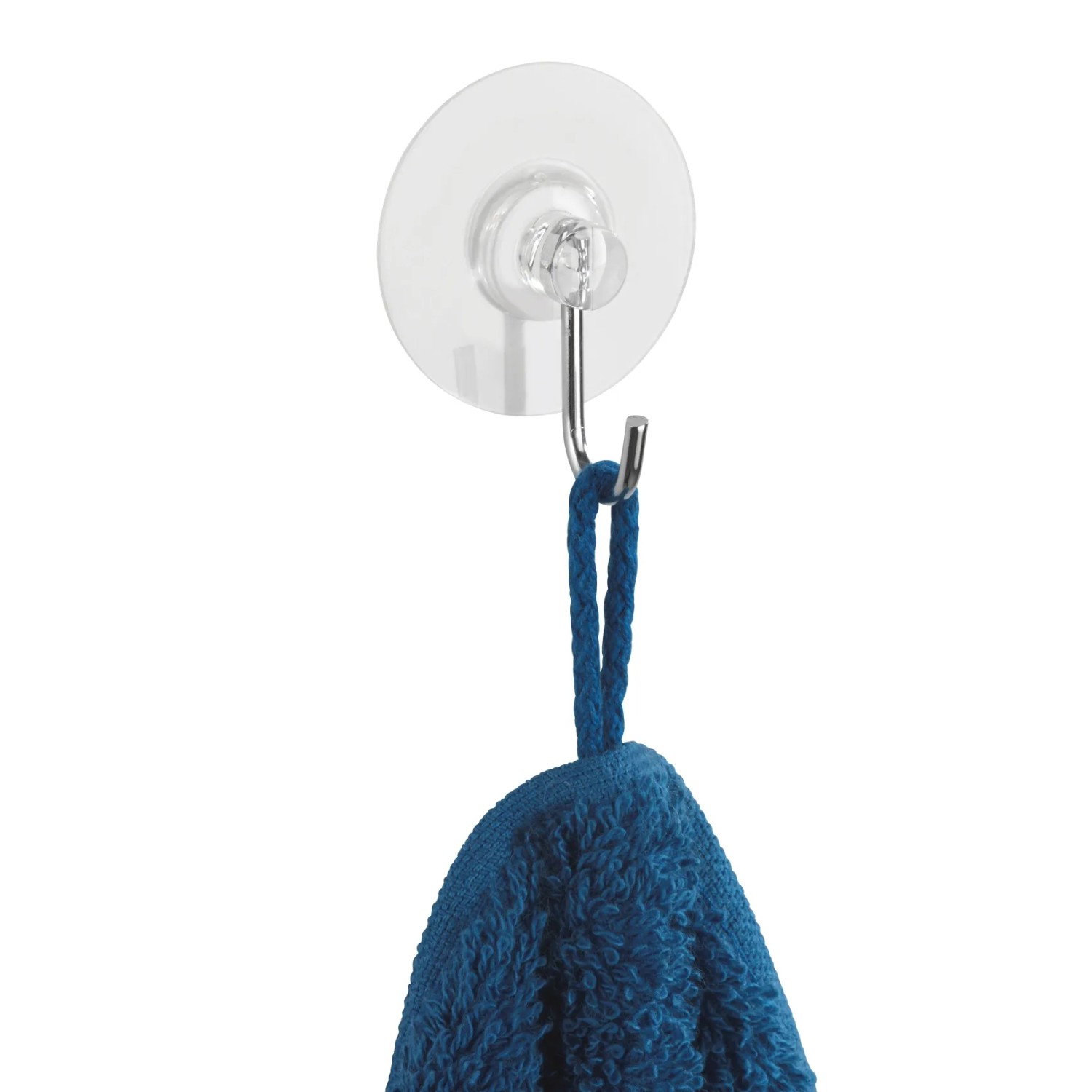 Wenko Static-Loc Nickelhaken 4er-Set mit Handtuch. Handtuchhalter zur Wandmontage ohne Bohren.