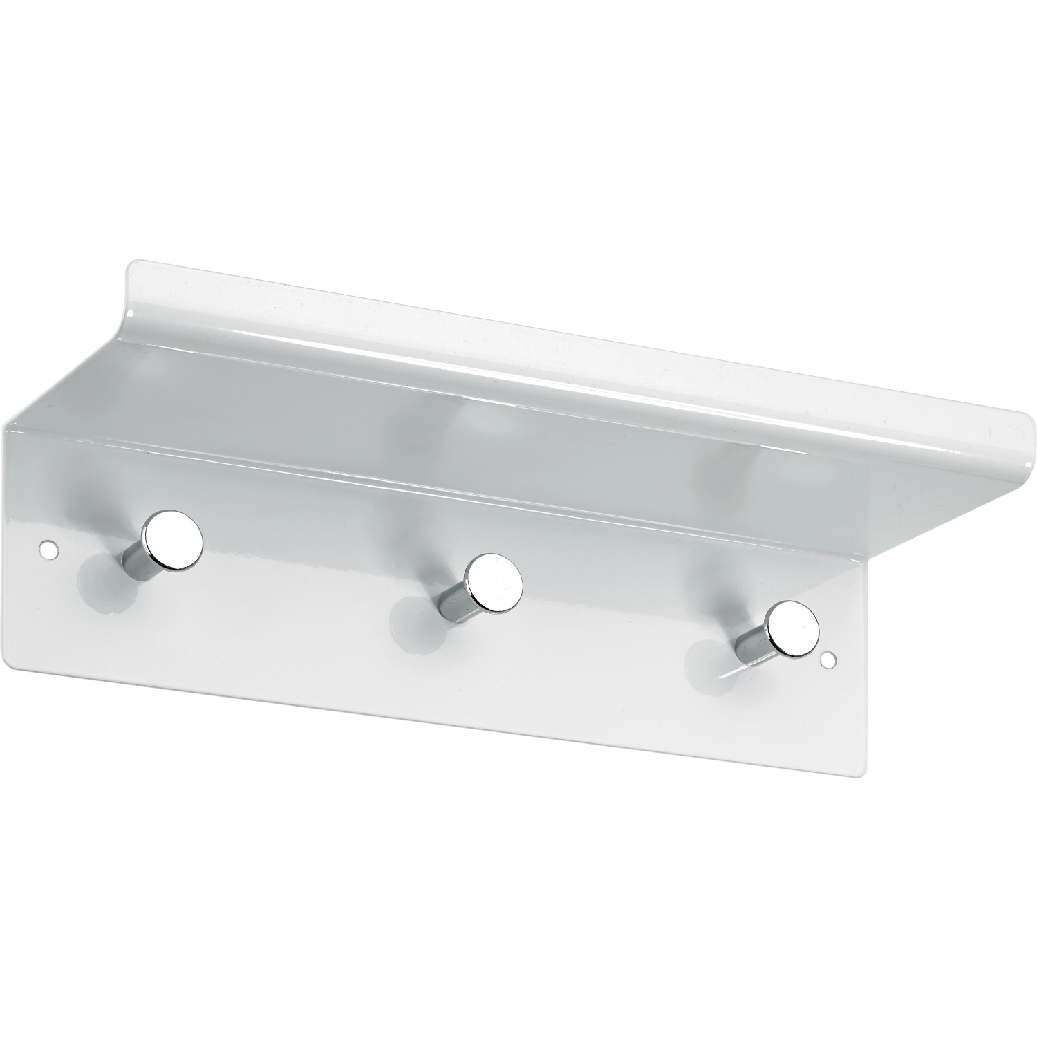 Garderobe mit Ablage Metall Weiss 3 Haken günstig online kaufen