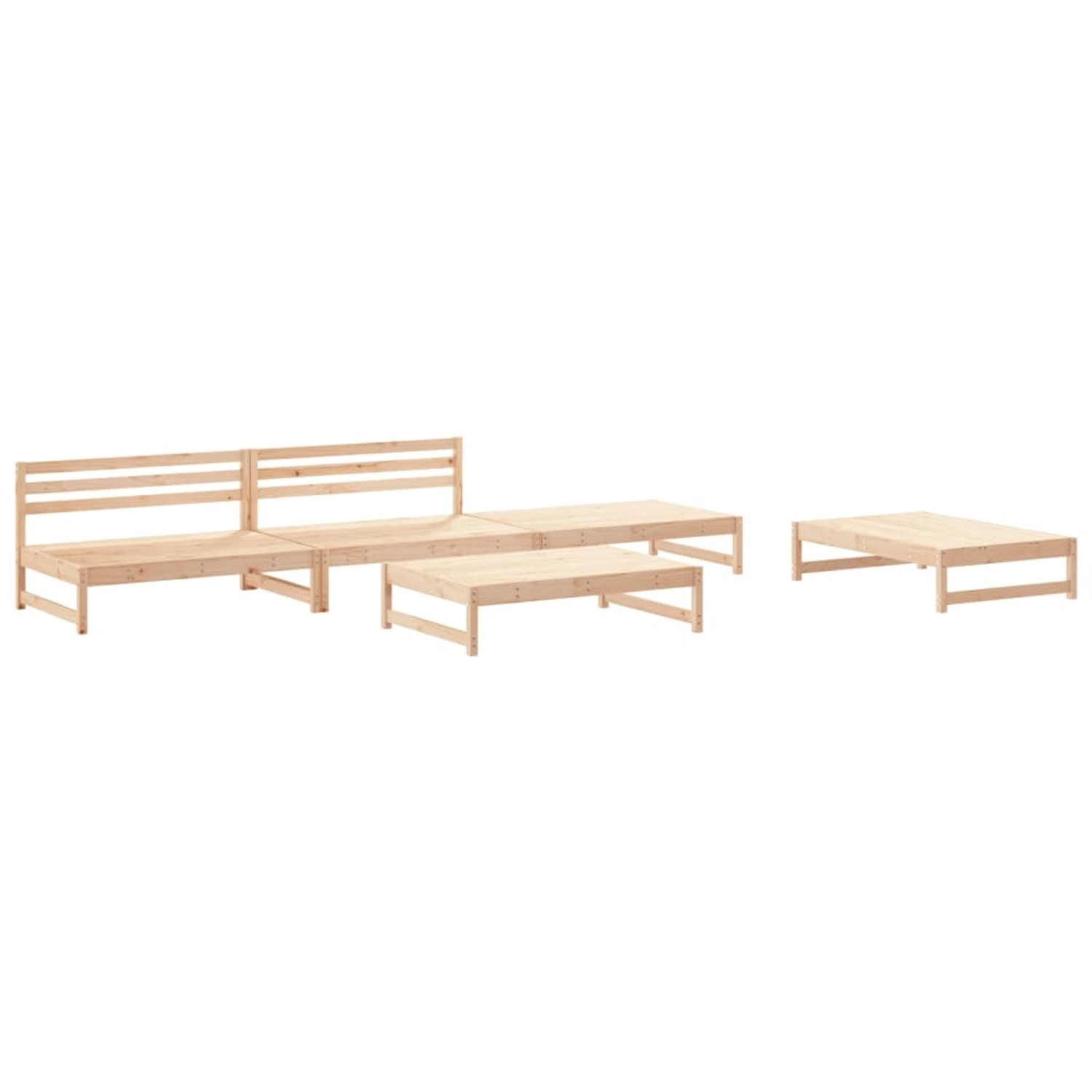 vidaXL 5-tlg Garten-Lounge-Set Massivholz Kiefer Modell 21 günstig online kaufen