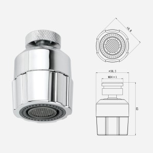 Glänzende Euroshowers Küchenbrause Chrom mit 2 Strahlarten, M22/M24 Adapter. Ersatzgeschirrbrause für Armaturen.