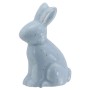 Hellblauer Osterhase aus Porzellan, 5,7 cm hoch, für die Osterdekoration.