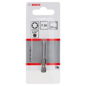 Bosch Schrauberbit Extra Hard T20, 49 mm, in Verpackung. Bit für Schraubendreher und Bohrschrauber.