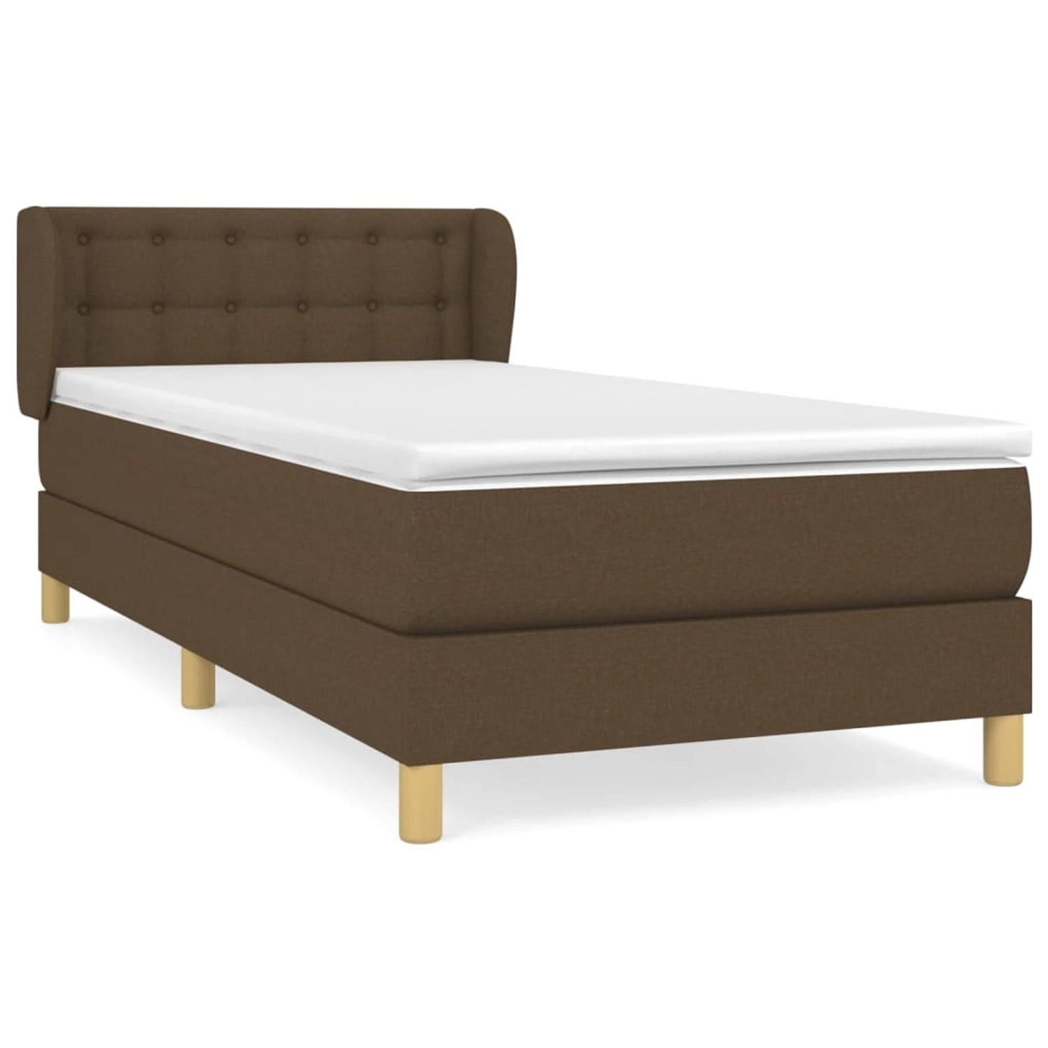 vidaXL Boxspringbett mit Matratze Dunkelbraun 90x190 cm Stoff1467287 günstig online kaufen