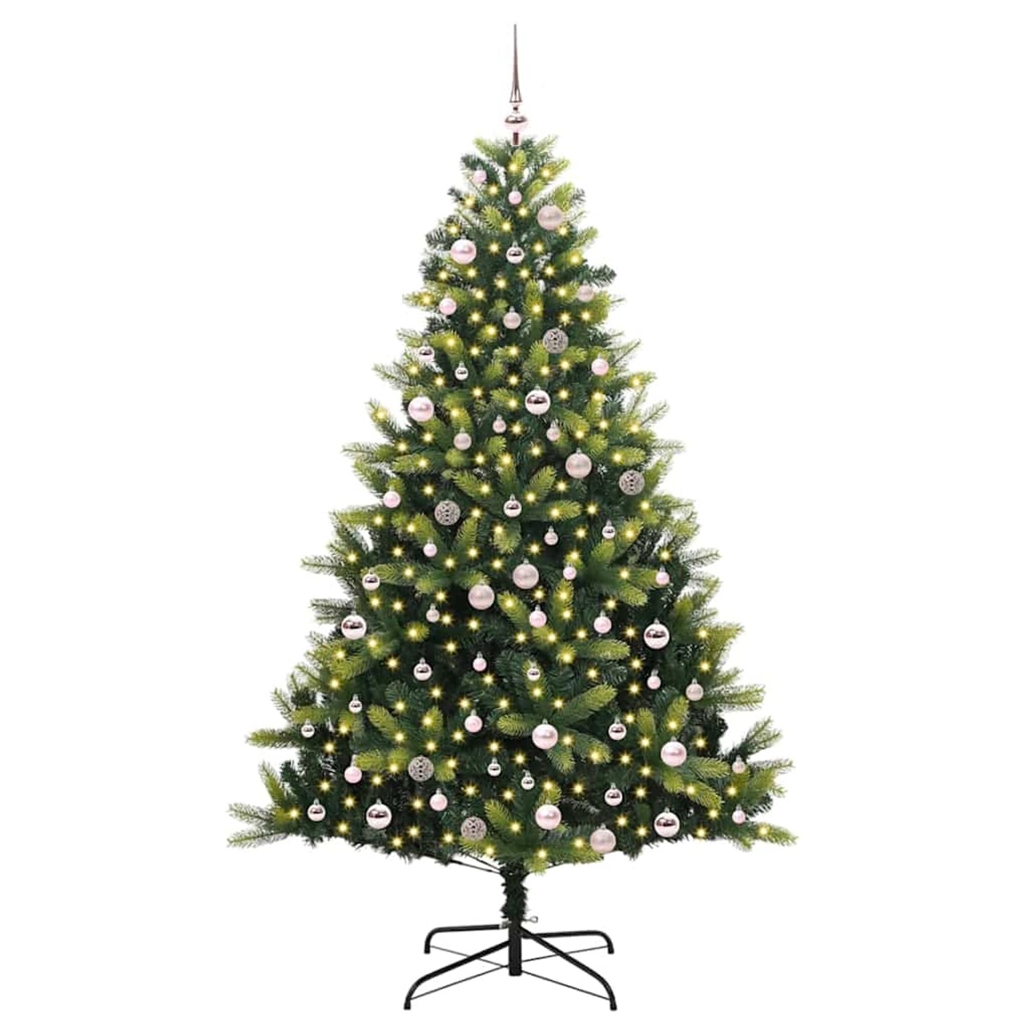 vidaXL Künstlicher Klapp-Weihnachtsbaum mit 300 LEDs Grün 240 cm 3396011