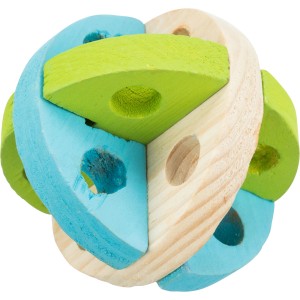 Trixie Snackball aus Holz, Ø 8 cm, befüllbar mit Katzenleckerlies.