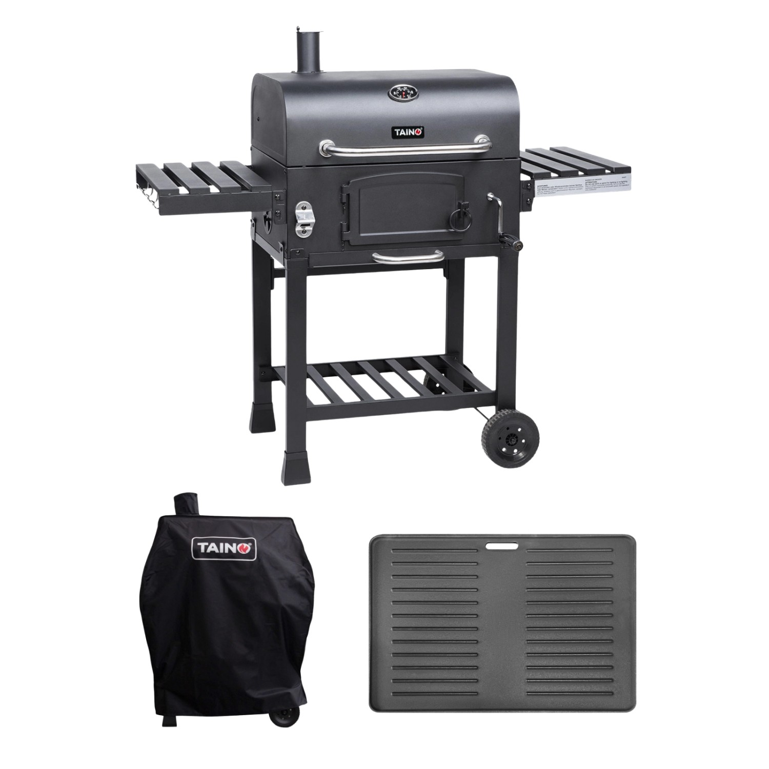 Taino Hero XL Holzkohlegrill Set BBQ Grillwagen Smoker Räucherofen Kohle günstig online kaufen