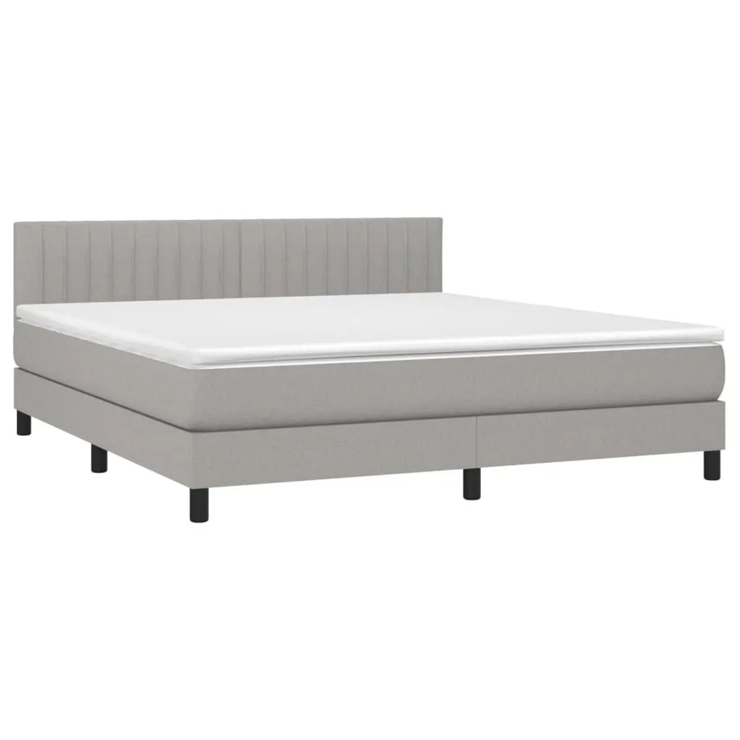 vidaXL Boxspringbett mit Matratze & LED Hellgrau 160x200 cm Stoff 3133325 günstig online kaufen