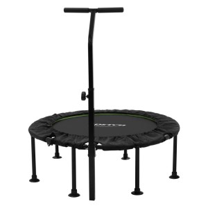 Faltbares Hauki Fitness Trampolin, grün, Ø102cm, mit verstellbarem Griff für Indoor-Training.