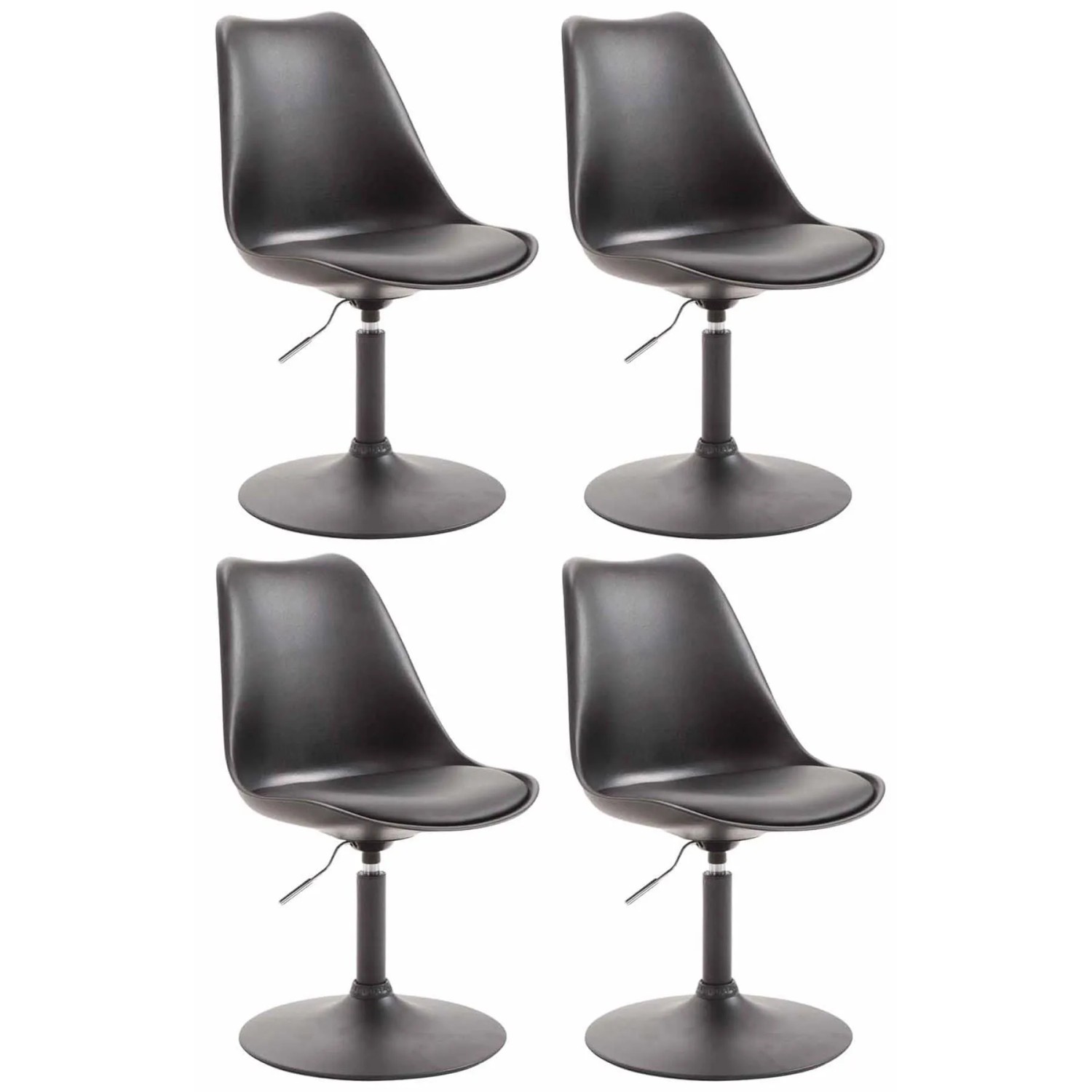 CLP 4er Set Esszimmerstühle Maverick Kunststoff Schwarz/Schwarz