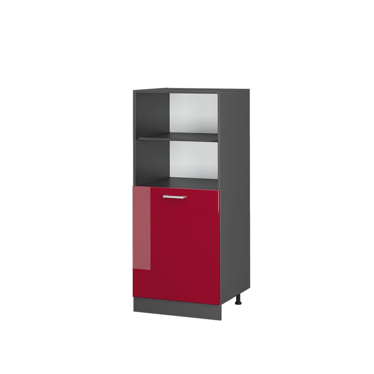 Vicco Herdumbauschrank R-Line Herdschrank Bordeaux Hochglanz/Anthrazit 60 cm