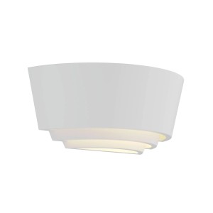 Lindby Wandleuchte Wandlampe Innen Azriel 9624510 Modern in Weiß aus GipsTon 1-flammig E14 Schlafzimmerleuchte