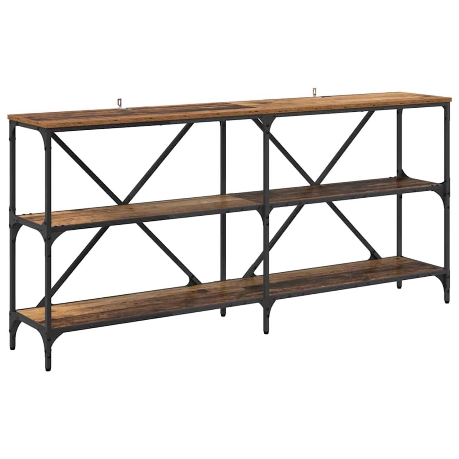 vidaXL Konsolentisch mit Regal mit Speicher Altholz 160 x 30 x 75 cm 881902 günstig online kaufen