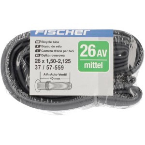 Fischer Fahrradschlauch 26 Zoll mit Autoventil, verpackt.