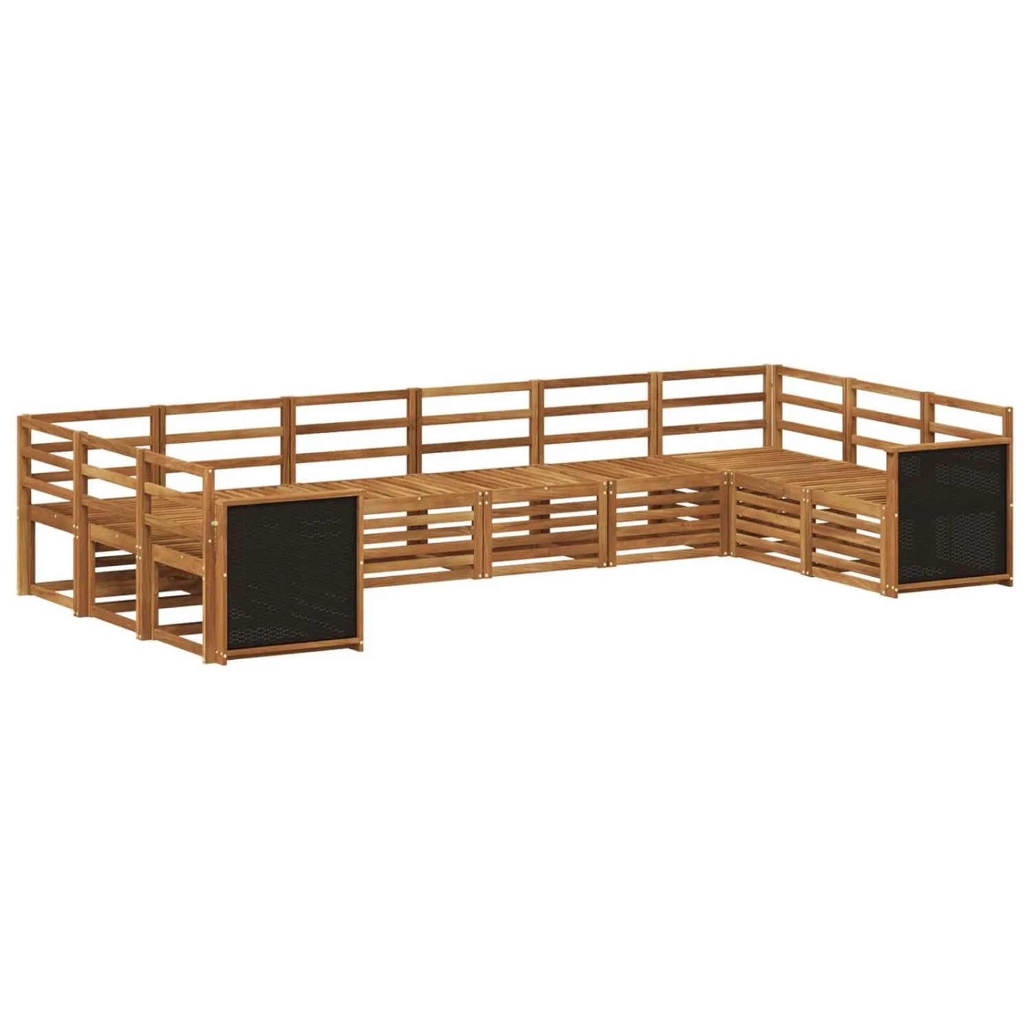 vidaXL Ecksofa Set 7 Stk Natur Massivholz Akazie 3384880