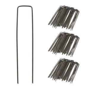 Relaxdays Erdanker U-Form, 150er Set, Stahl anthrazit, 15 cm. Ideal für Camping und Garten.