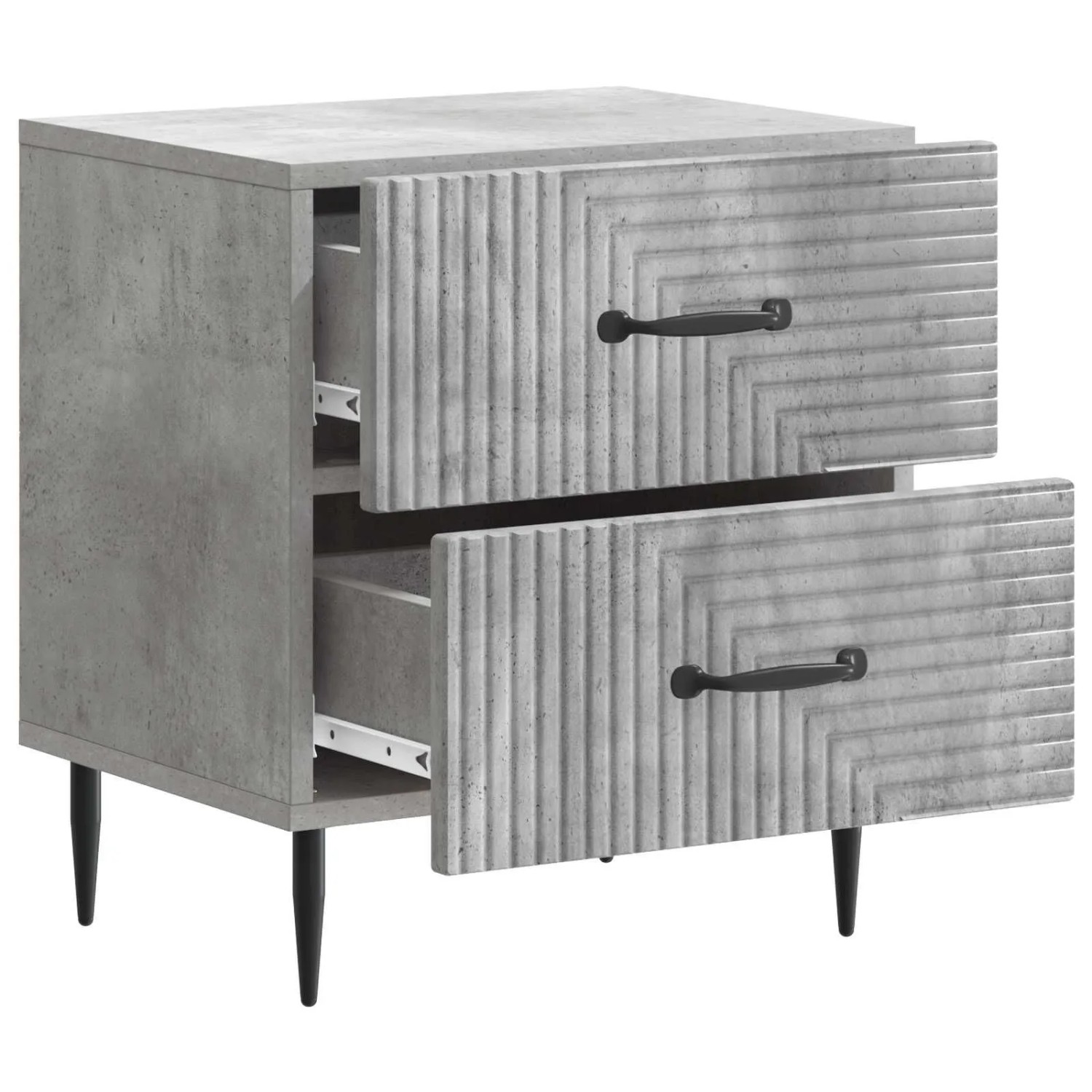 vidaXL Nachttisch 2 Stk Betongrau 43 x 34,5 x 47,5 cm Holzwerkstoff 894762_4