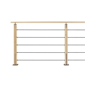 Kordo Geländerset 2m Tannenholz Bodenbefestigung Graphit