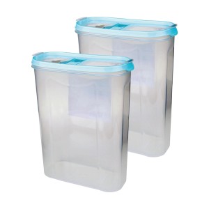 2er-Pack Bestlivings Frischhaltebox Schüttdose, 2,8 Liter, türkis, für Vorräte.