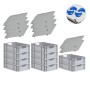 PROREGAL Spar Set: 10 Euroboxen mit Deckel und Schnappverschlüssen, blau/grau, 34 Liter.