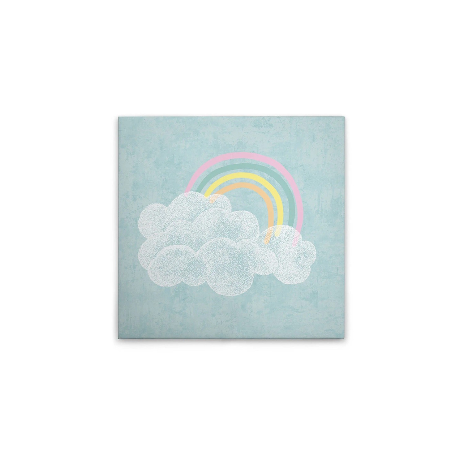 Tadessi Leinwandbild - M1-No.50594 - Regenbogen mit Wolken - 30 x 30 cm - Quadratisch