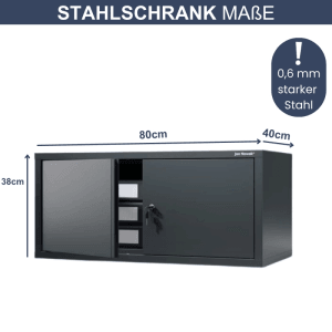 DELUKE Schrankerweiterung Aktenschrank, anthrazit, mit 2 Flügeltüren, 38x80x40 cm.