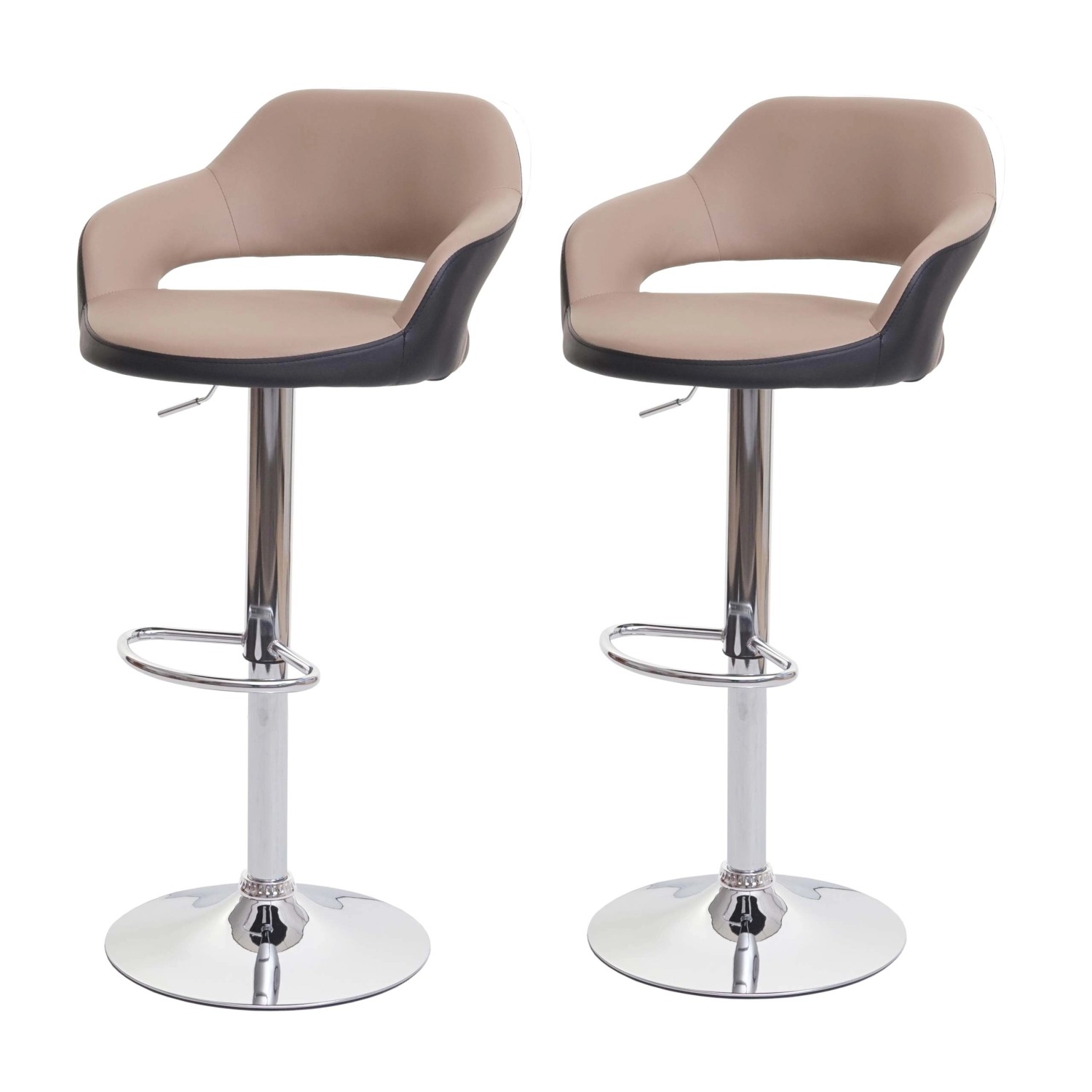 PROREGAL 2er-Set Barhocker Stylisch Sitzhöhe 61-81cm Mit Lehne Kunstleder T günstig online kaufen
