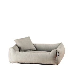 Graues Rohrschneider Kuschelsofa für Haustiere mit Kissen, Größe 1. Katzenbett für Komfort und Geborgenheit.