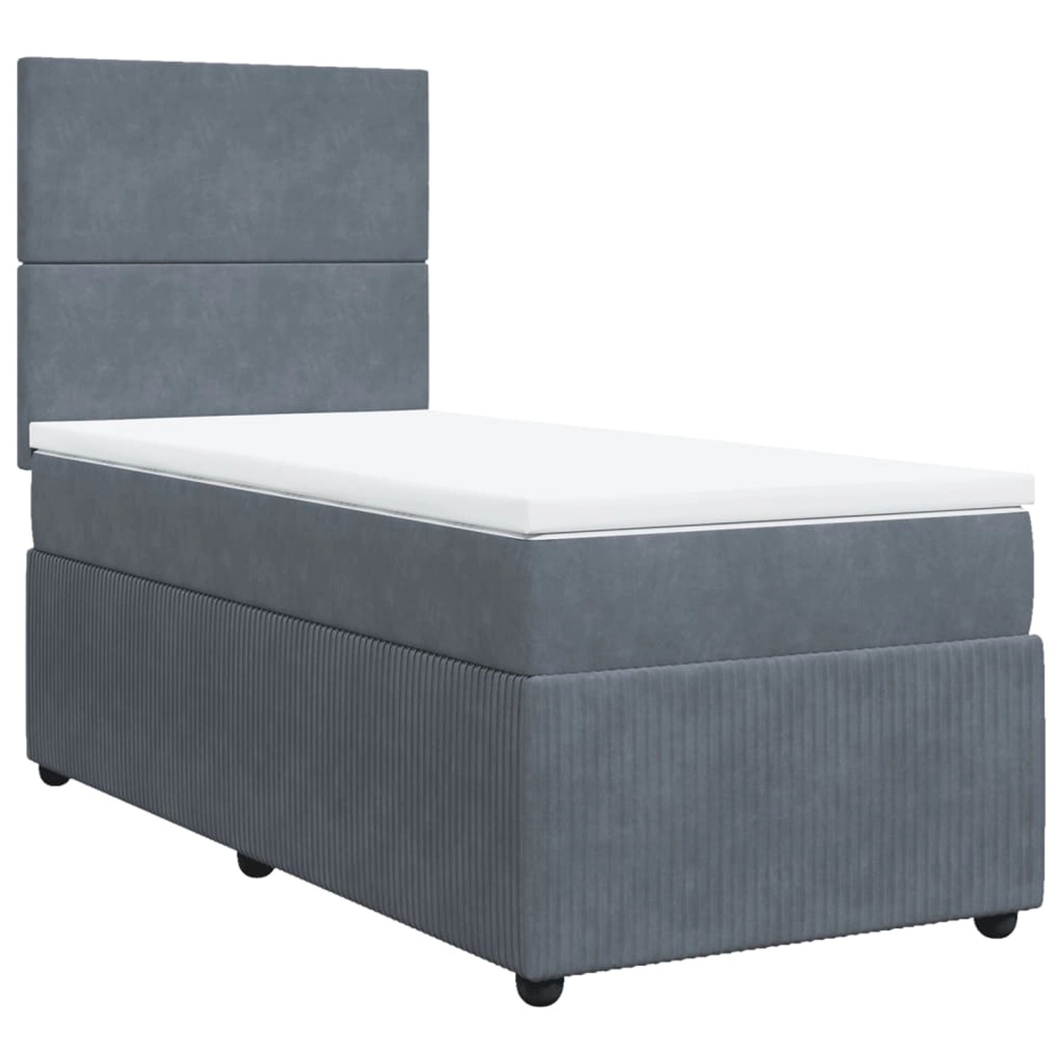 vidaXL Boxspringbett mit Matratze Dunkelgrau 100x200 cm Samt2102683 günstig online kaufen