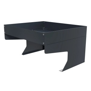 Juskys Mähroboter Garage mit Pflanzkasten, anthrazitfarbener Unterstand aus Stahl.