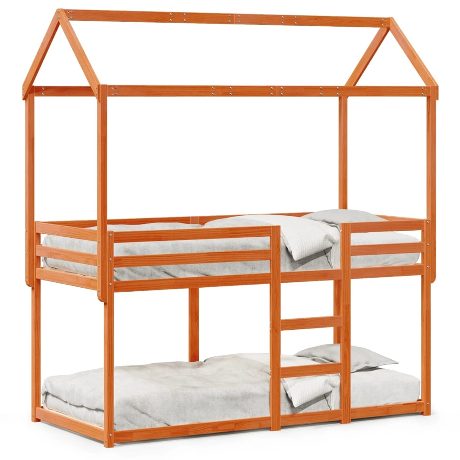 vidaXL Etagenbett mit Dach Wachsbraun 90x190 cm Massivholz Kiefer2100857 günstig online kaufen