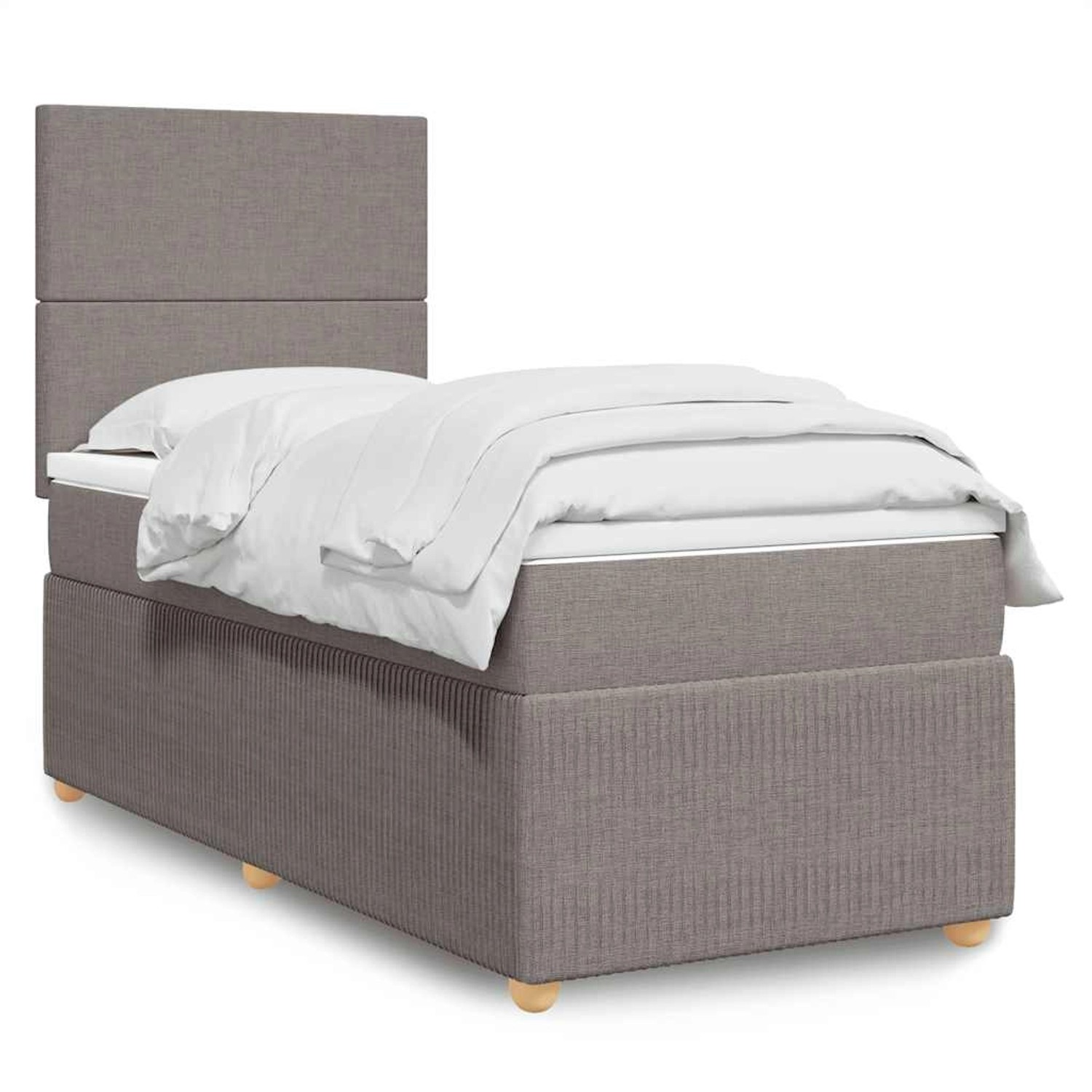 vidaXL Boxspringbett mit Matratze Taupe 90x190 cm Stoff 3294208 günstig online kaufen