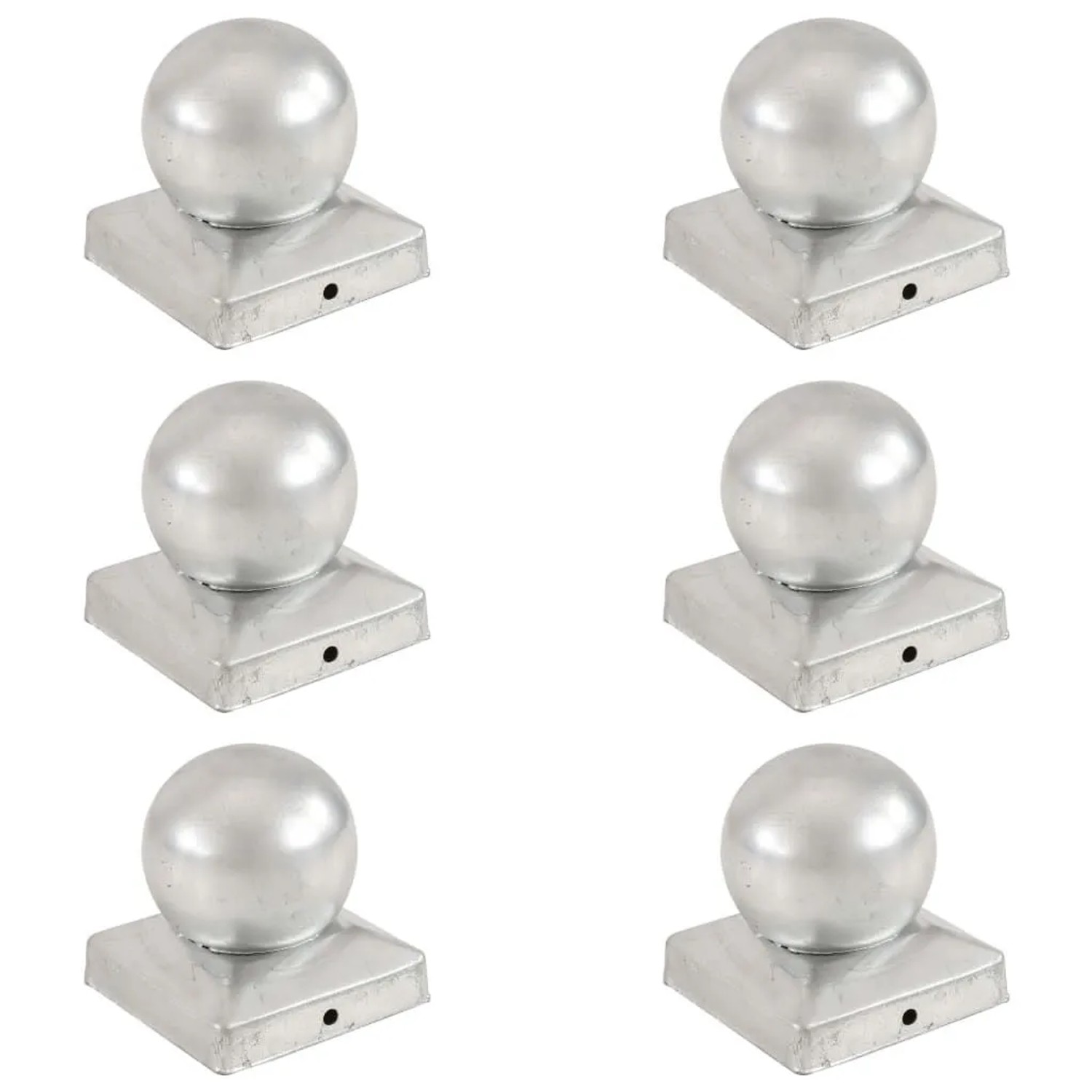 vidaXL Pfostenkappen 6 Stk Kugelform Verzinktes Metall 91 x 91 mm 145499 günstig online kaufen