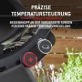 Detailaufnahme: Weber Gasgrill Q2800N+ mit Temperaturregler und Zündung.