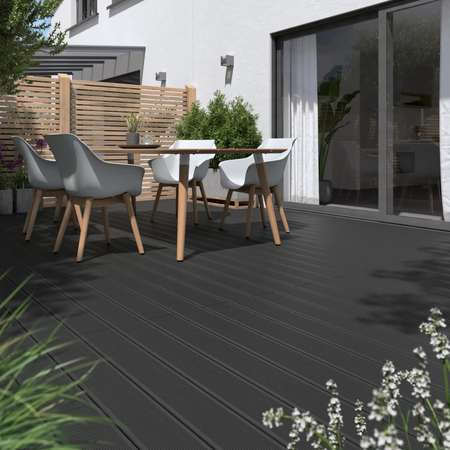 Terrassendiele WPC Grau 2,1 cm x 14,5 cm x 200 cm bei OBI
