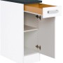 Optifit Unterschrank Salo214, 30 cm breit, weiß mit Schublade und Einlegeboden.