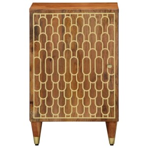 vidaXL Badschrank aus Mango Massivholz mit Muster, 38x33x58 cm.