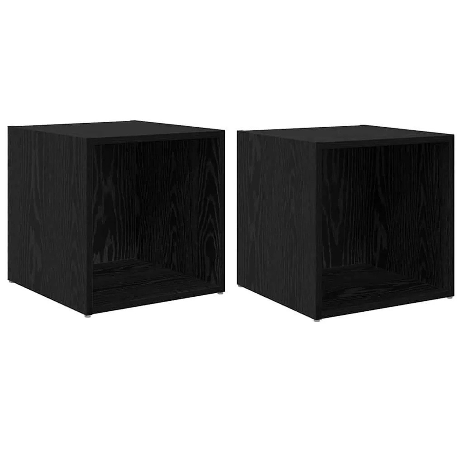 vidaXL TV-Schrankset 2-Tlg Schwarz 37 x 35 x 37,5 cm Holzwerkstoff 875091 günstig online kaufen