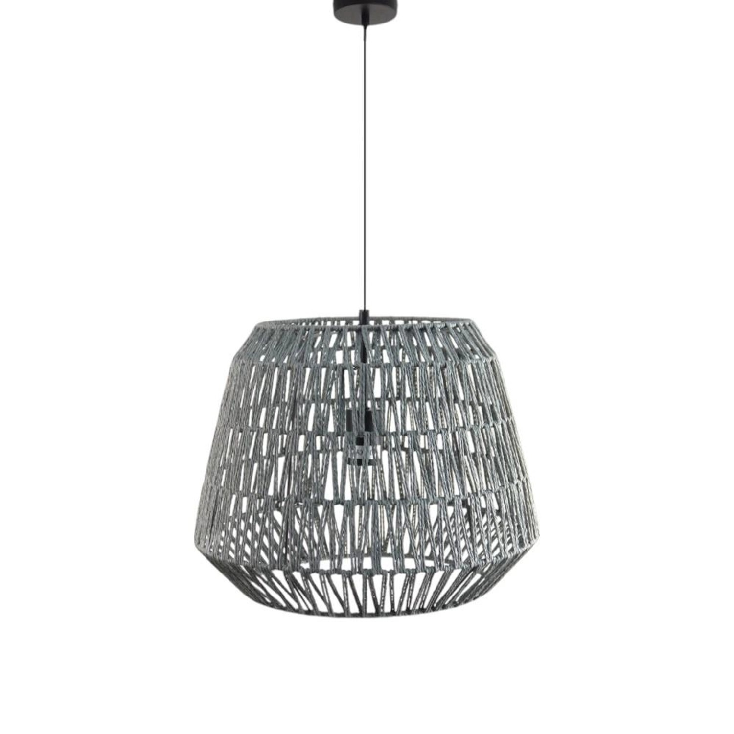 Dapo Decken Pendelleuchte Anda 40cm Papier Grau E27 IP20 günstig online kaufen